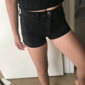 black denim shorts